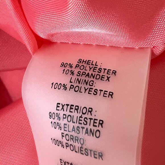 Karl Lagerfeld Womens Long Sleeve Topper Coat Peach Coral Jewel Button size 10 - Picture 13 of 16